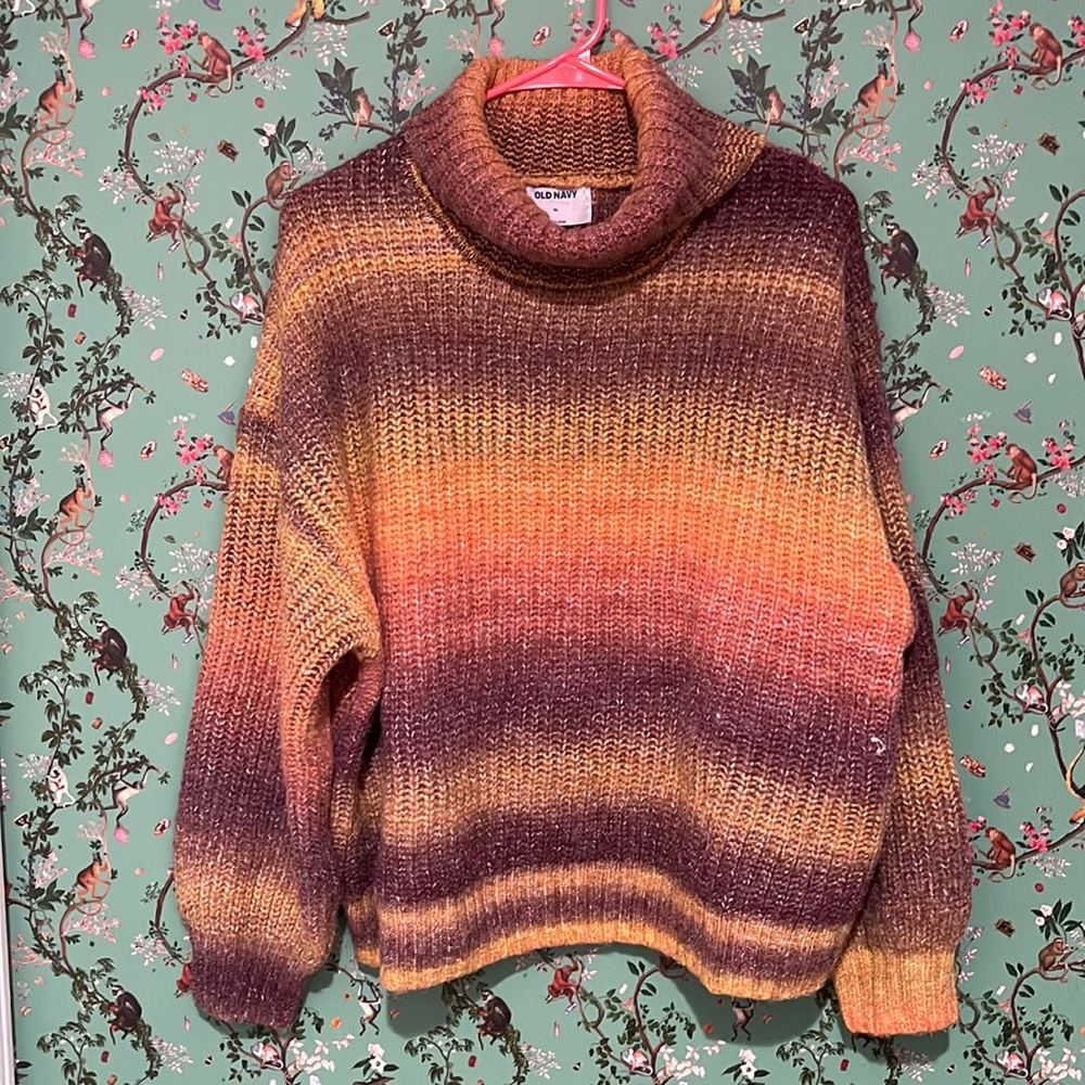 NWT Ombré Striped Turtleneck Sweater